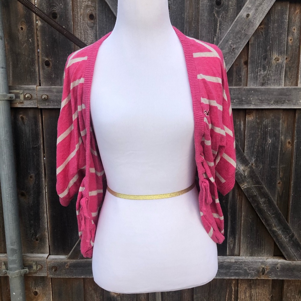 Hollister Pink Loose Shirt-sleeve Cardigan